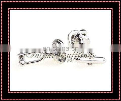 elegant design metal silver knot cufflinks