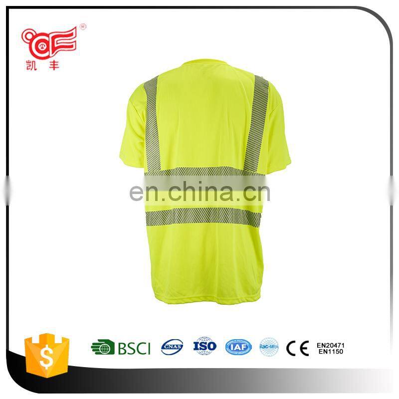 EN20471 cheap safety reflective T-Shirt with reflective tape in OEM