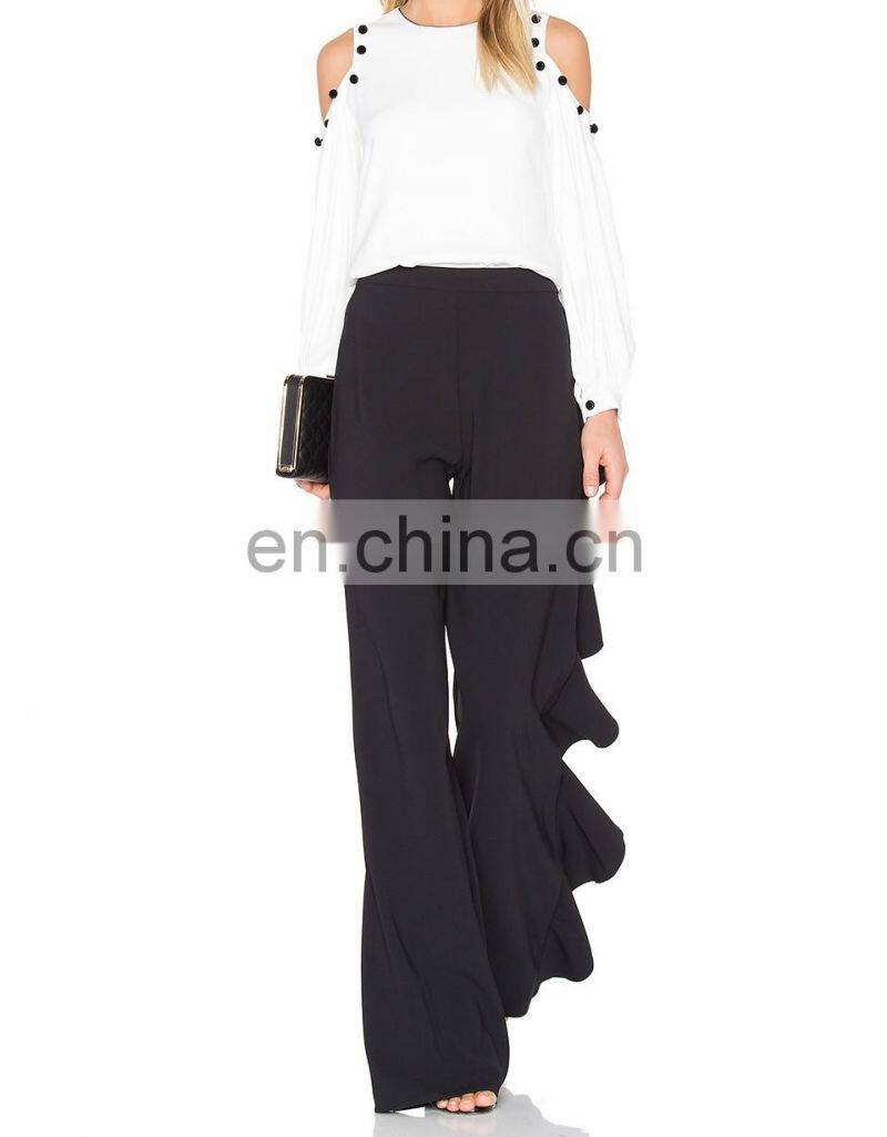 China supplier slimming side ruffle pants for women