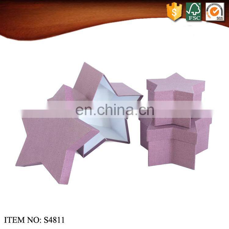 Special design star shape mini paper gift packaging box with lid