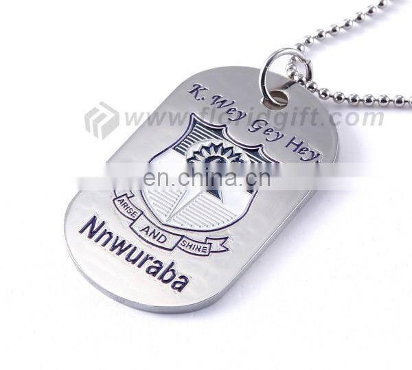 Made in china factory cheap dog tag stamping custom logo with ball chain