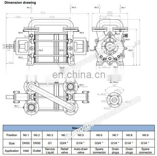 DLV400 same with LPH55320 double mechanical seal water liquid ring vacuum pump