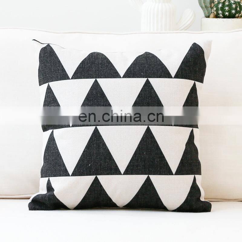High quality Custom sublimation printed cotton linen throw Pillow cover for sofa bedroom