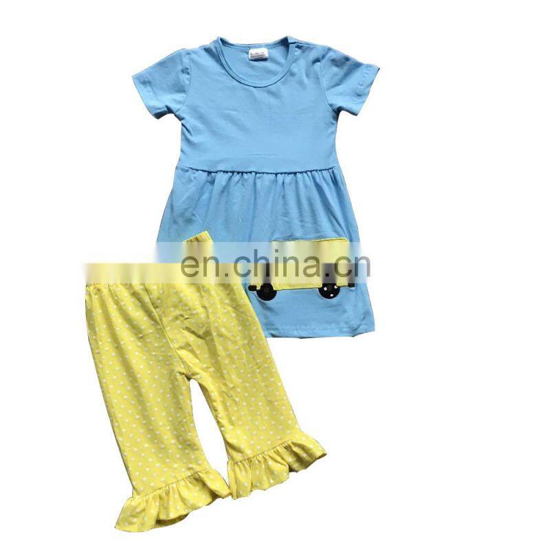 Ruffle designer children's clothing wholesale stripe baby clothes china
