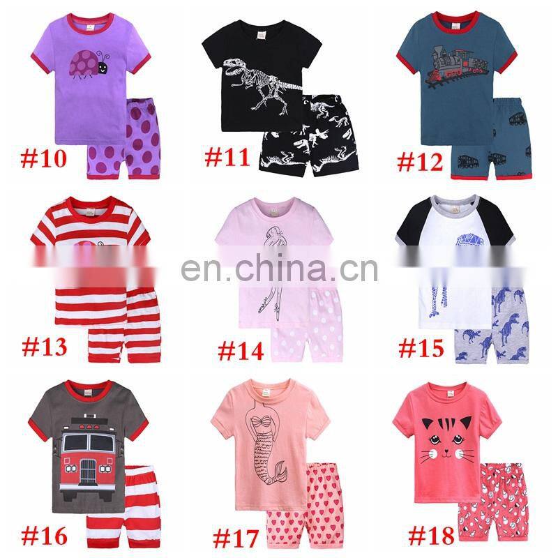 Baby boys and girls dinosaur print outfits children stripe top+shorts 2pcs summer body suit kids clothing sets