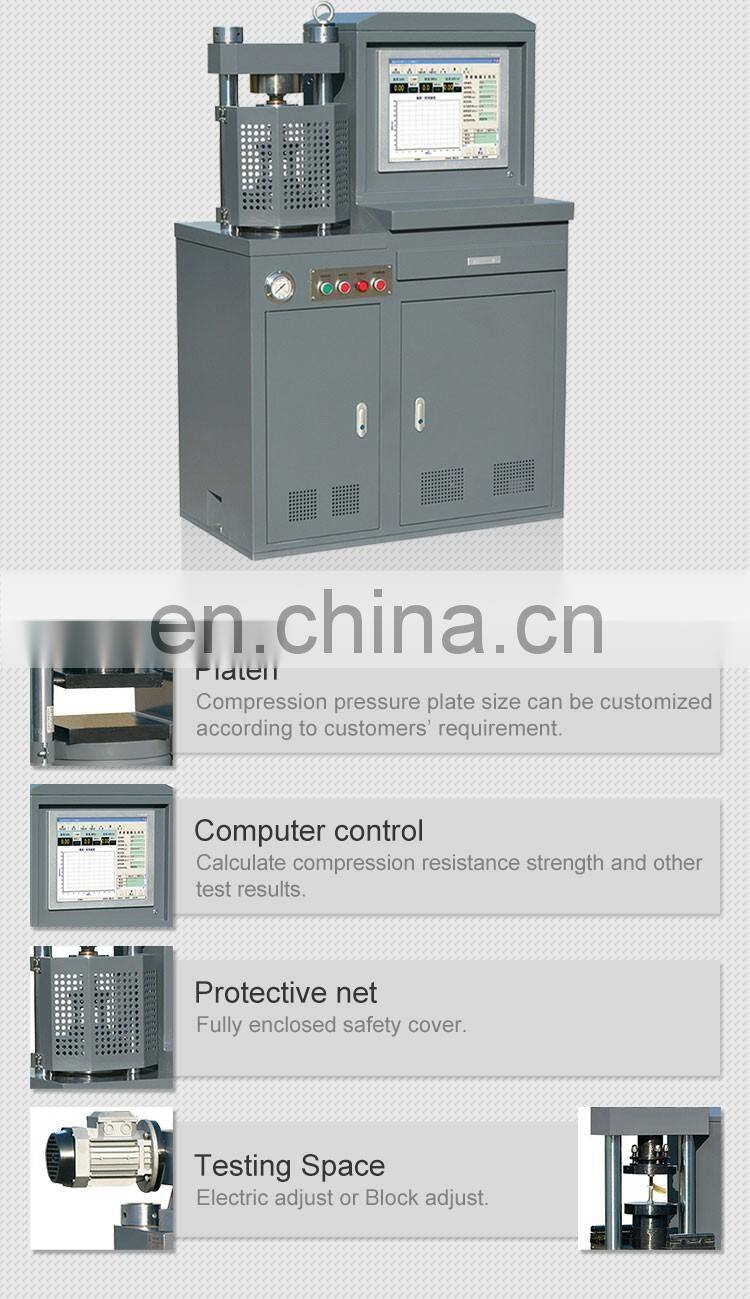 YAW-300D 30Ton 300kN computer controlled brick cement electric motor compression testing equipment