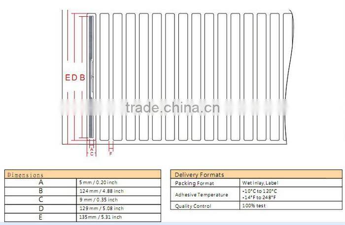 UHF Library Rfid Label Sticker in Alien 9640
