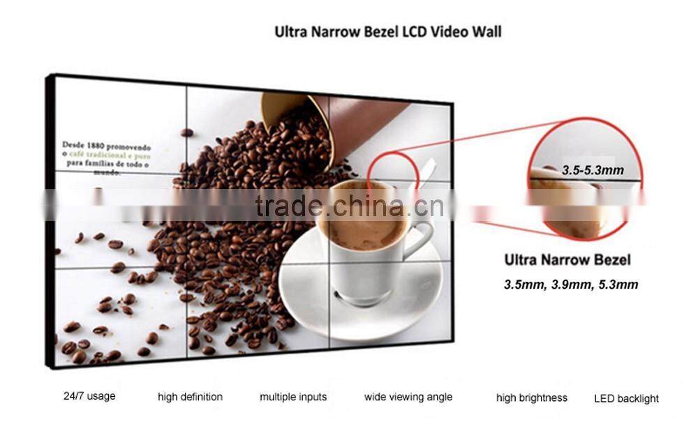 4.9mm ultra narrow bezel 47 inch lcd home video wall