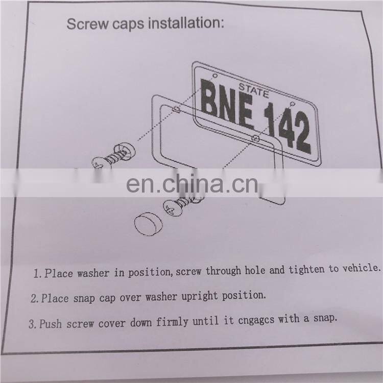 Thailand Standard Customized Logo Stainless Steel Front Rear License Plate Frames