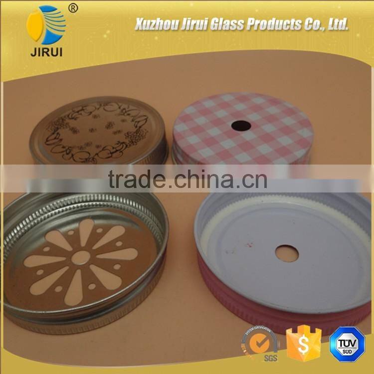 70mm coating tin lid with hole and without hole for mason jar
