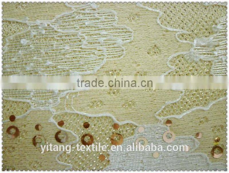 Embroidered sequin fabric lace embroidered fabric