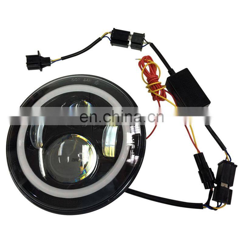 led driving light for Jeep for wrangler jk headlight with LED ring J022