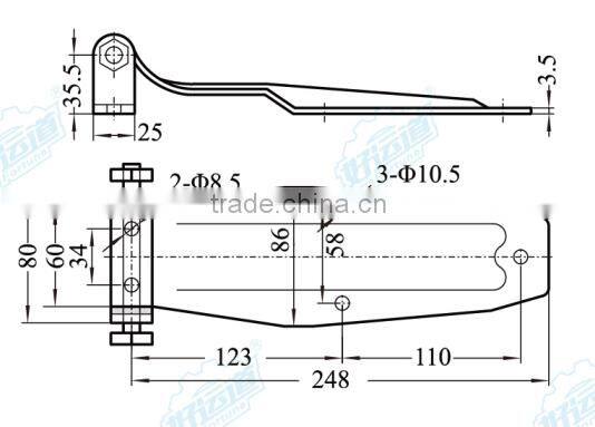 01125 Truck stainless steel hinge