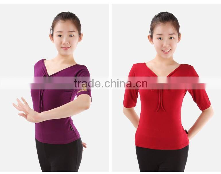 Cotton Drawnstring Long Sleeves Dance Tops