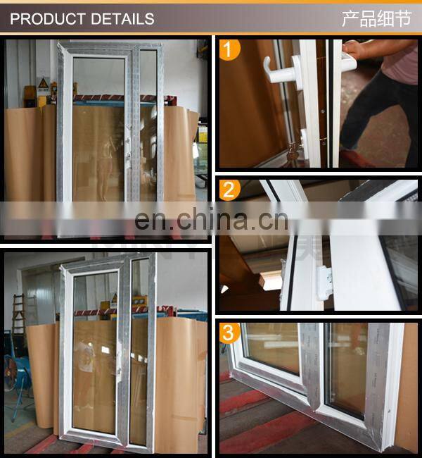 LG brand plastic steel door with sidelight/UPVC door with glass