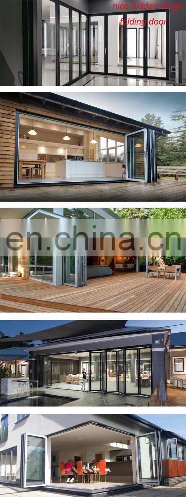 AS2047 standard aluminium alloy impact resistance metal accordion bi-folding doors with screens