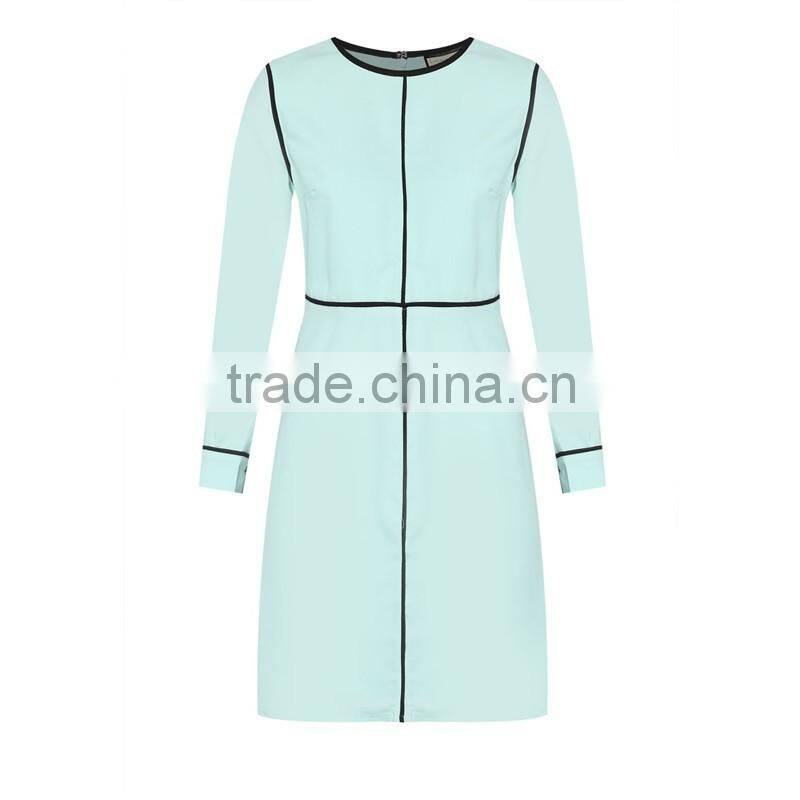 Women jersey long sleeve fashionable high quality ladies western dress design D281