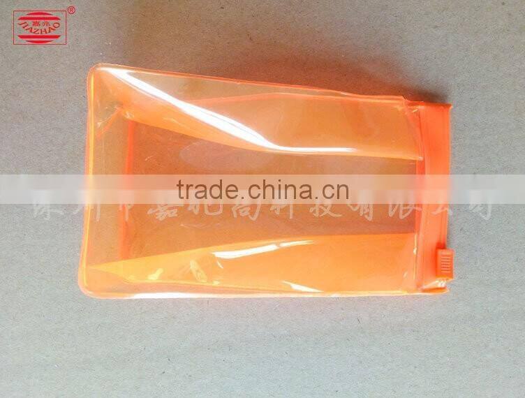 Machining transparent PVC plastic Cosmetic Packaging Bags with side gusset