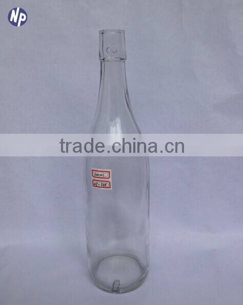 empty transparent glass juice bottle 1000ml