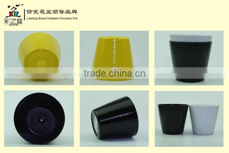 Hotsale colorful garden flower pot Wholesale MX1202-2 Fine lines Melamine flower pot