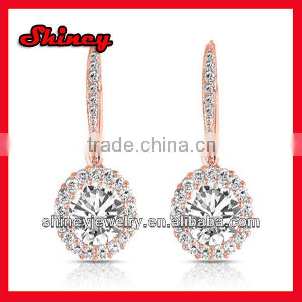 18k gold big XL earring for men,micro pave gold earring