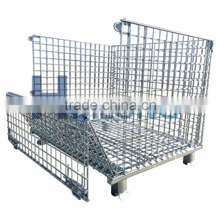 Industrial collapsible wire stillage cage