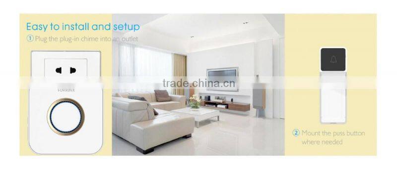 Forrinx Wireless Electronics Doorbell with 52 Ringtones 300m Distance Waterproof Push Button