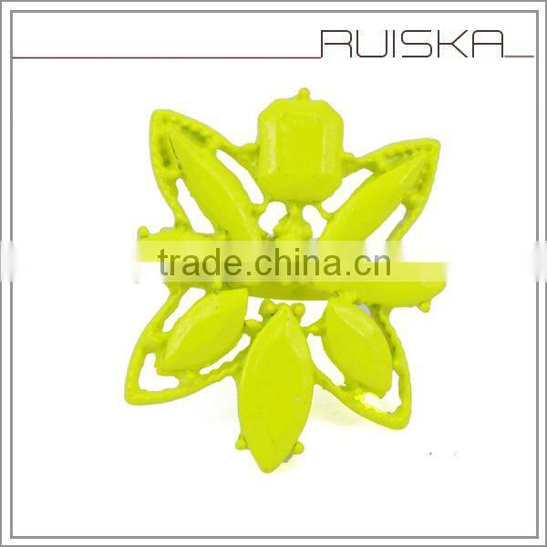 FLOWER SHAPED GOLD RING WITH ENAMEL,BRIGHT COLORED RING