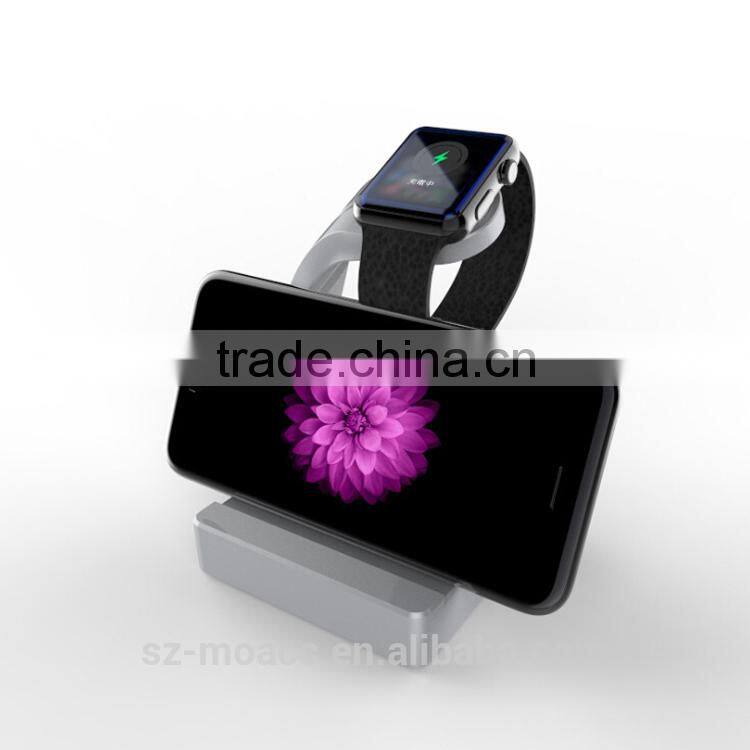 2015 New design high quality Aluminium Alloy Watch stand for apple watch,2 in 1 stand for Apple Watch 38/42mm