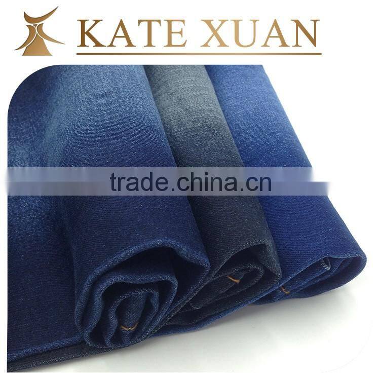Natural soft cotton spandex cotton polyester blended denim fabric