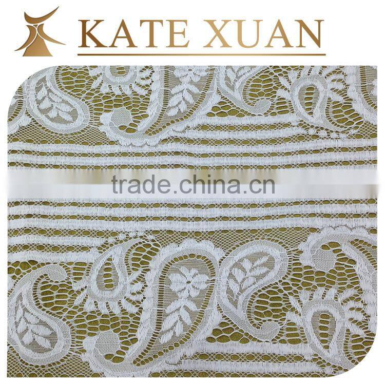 Hollow fashion knitted net lace embroidery fabrics