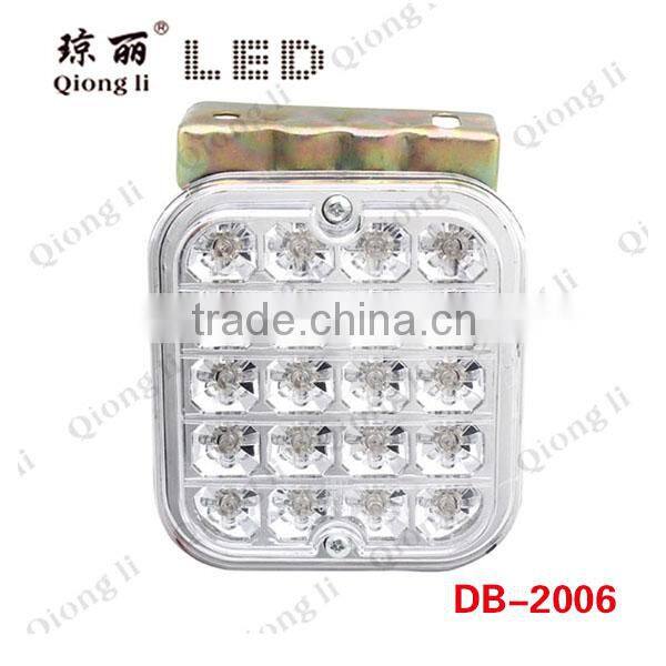 high quality steel bracket PC lens 24v led red universal square lamp red