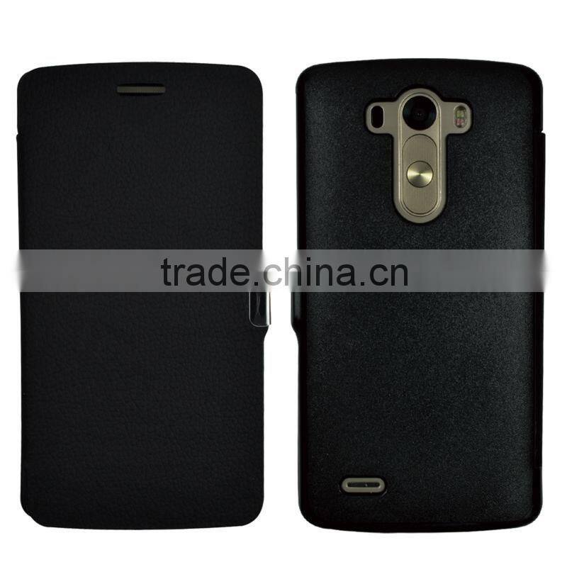 Lichee texture PU flip leather case for LG G3 D855