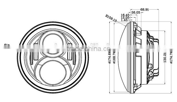 New arrival and high power led auto headlights 50W 7 inch