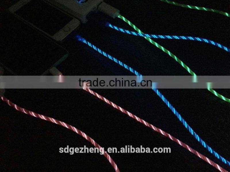 Wholesale el wire earphones with mic flowing light led running light headphones for smartphones in United Kingdom Poland China