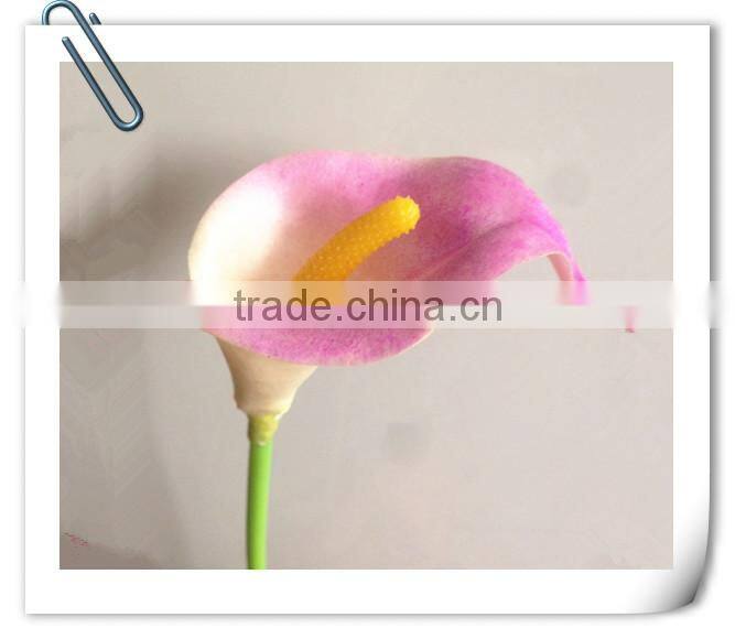 Low price wholesale PU material light green real touch callas flower
