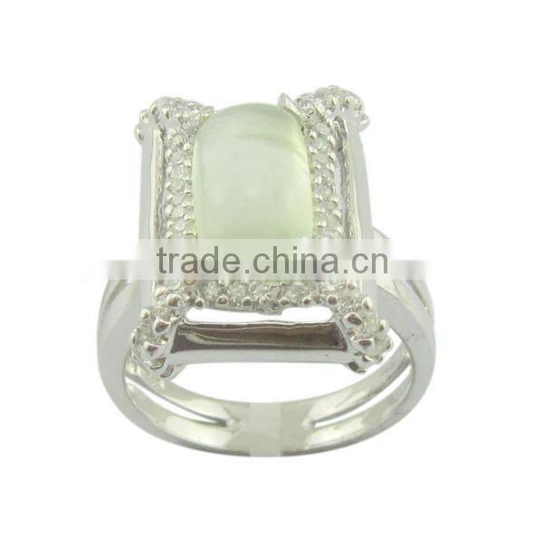 big stone plating rose gold silver jewelry ring