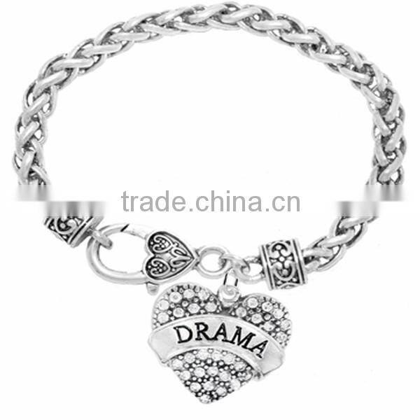 Genuine Austrian Clear Crystal Drill Boot Charm Chain Link Bracelet