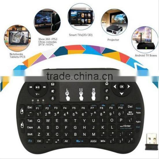 Factory Supply Wireless Keyboard Touchpad Backlit I8 Remote Controller