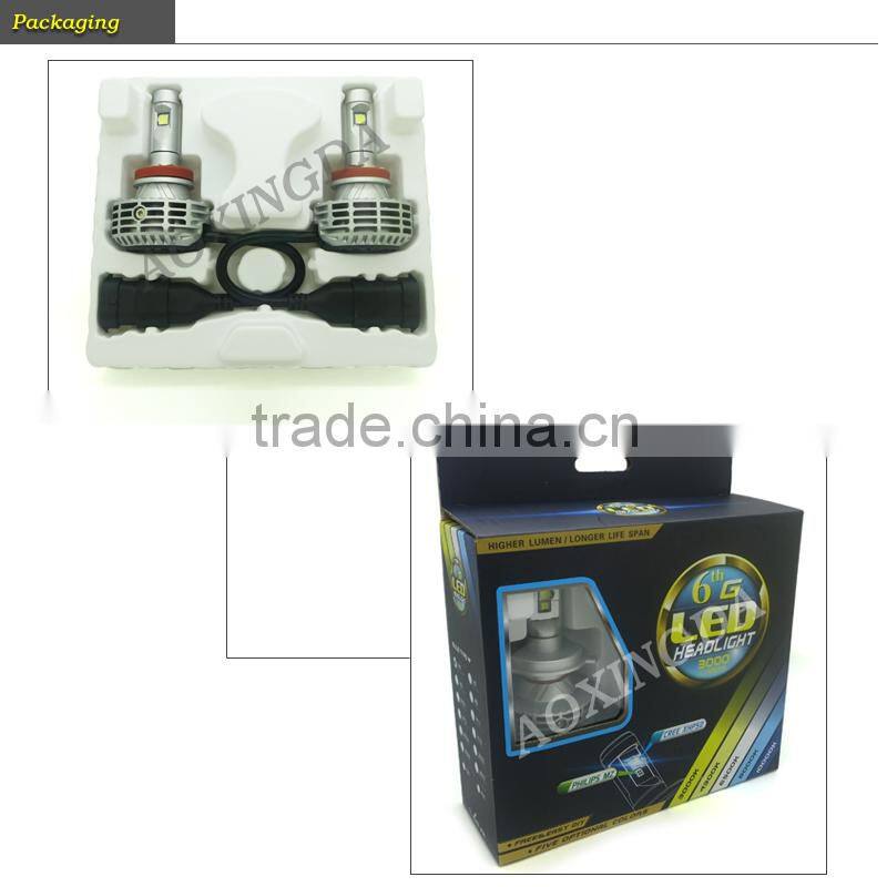 G6 CANBUS LED headlight 9005 H10 fanless all in one design 6000LM 3000K 4300K 6500K 8000K 10000K