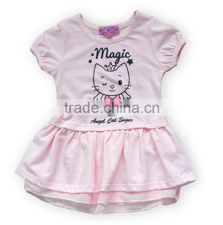 SUMMER GIRL'S DRESS 100 % COTTON. SHORT SLEEVE GIRLS DRESS OEM/ODM TOP BRAND