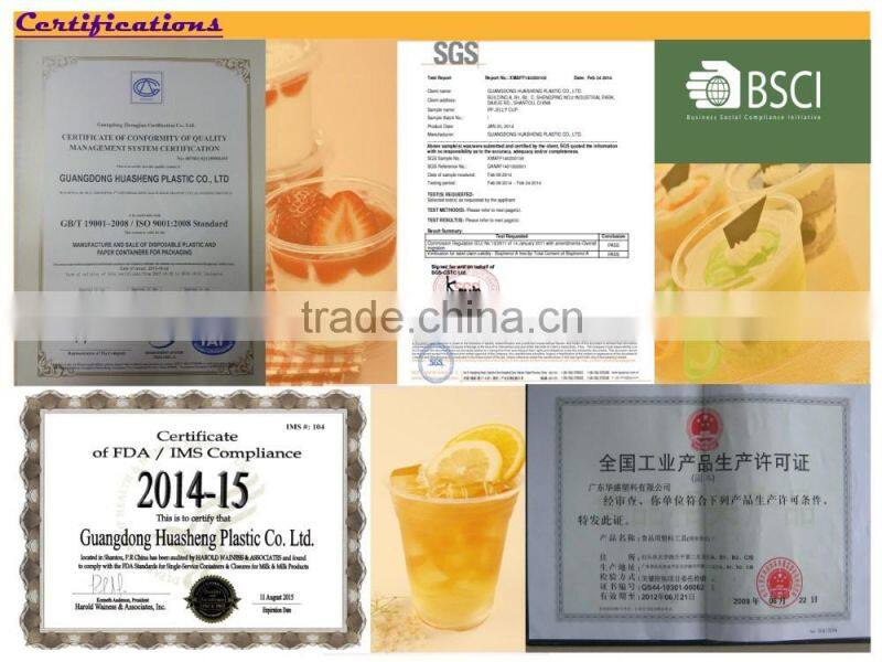 Special FDA Standard 220ml / 7oz plastic disposable yogurt container