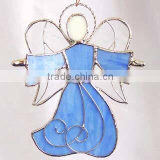 MX040051 tiffany style holiday gift stained glass candle holder for christmas decoration