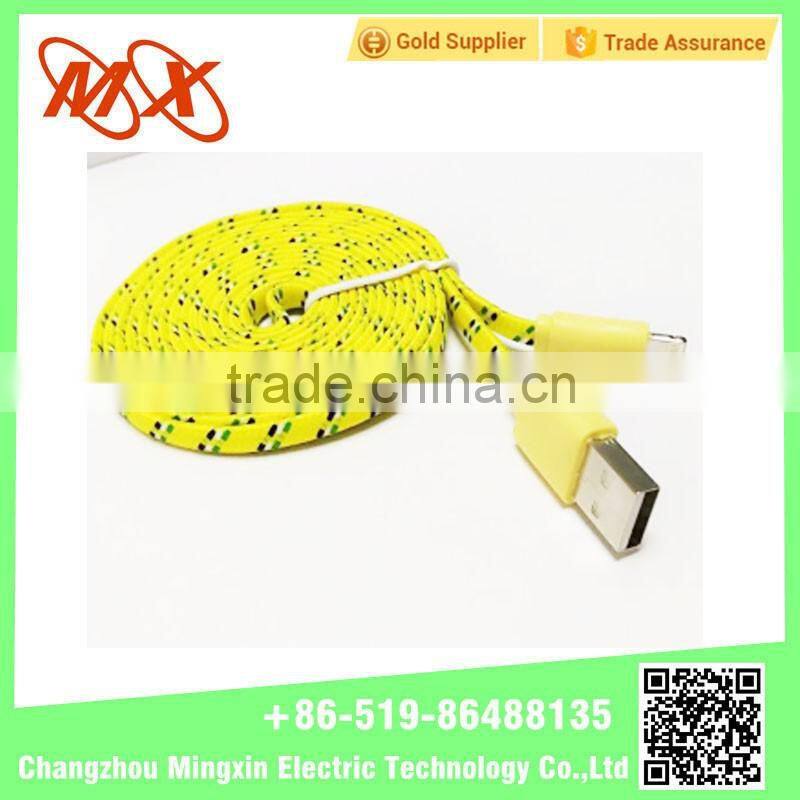 OEM 1M Fabric braided USB data charger cable for iphone5/5S /6 /6s 6Plus Nylon Cord