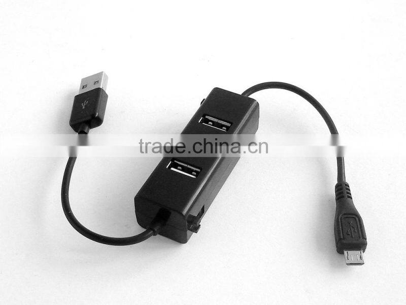 3 Port Portable USB 2.0 Hub with Power Switch for Ultra Book, MacBook Air, Windows 8 Tablet PC - Black (HB-U3P4)