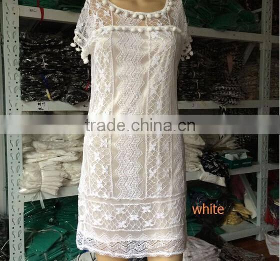 Latest design Lady's tassel sexy lace evening dress/