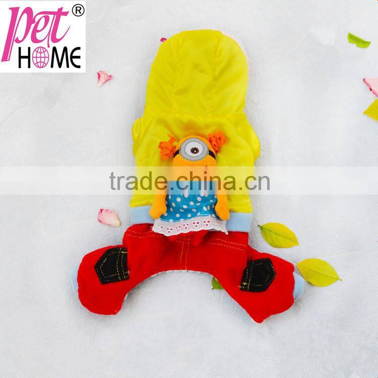 NEW Wholesale Top Fabric Pet Dog Minoins Cosplay Costume, Funny Dog Coat, dog clothes for Christmas