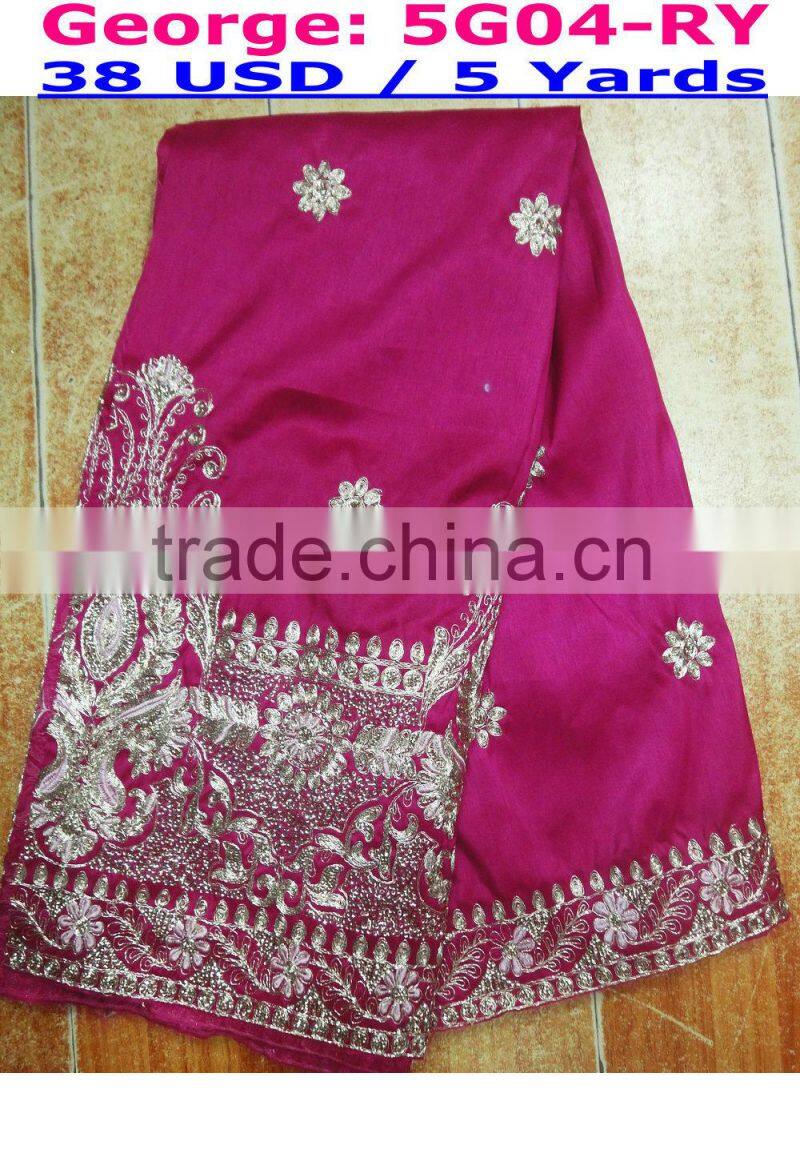 2015 Fashion african george lace High quality african george lace fabric for woman paty dressing african lace george with flower