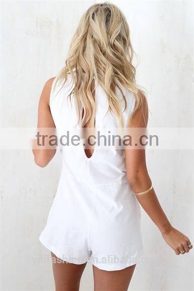 2015 Montpellier White Onesie jumpsuit shorts adult short jumpsuit
