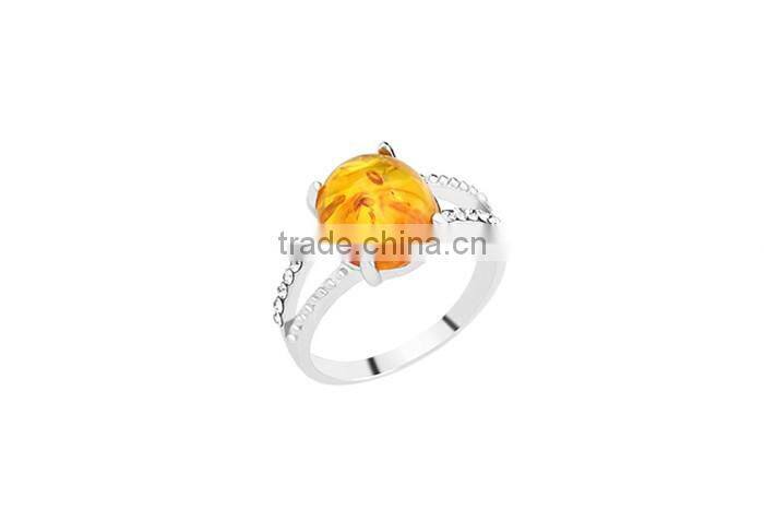 Less than 1 dollar imitation amber jewelry rhinestone gemstone finger ring